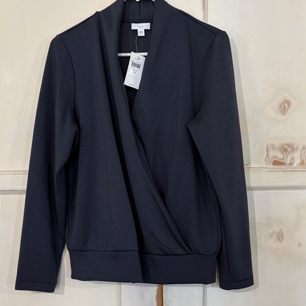 J. Jill India Ink Gray/blue Cardigan- sweatshirt